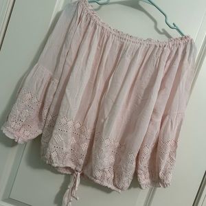 Forever21 Eyelet Pink Top